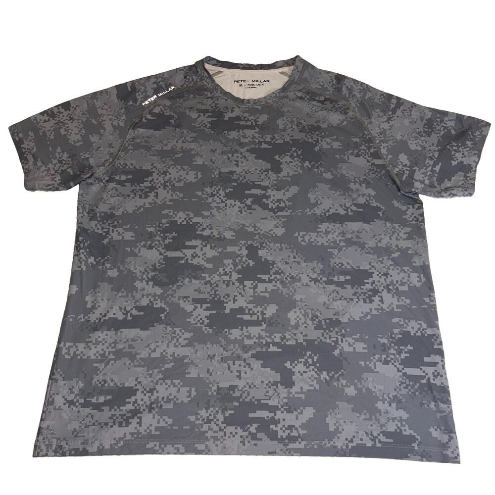 Peter Millar Men’s Gray Camo Performance Athletic Shirt Size XL
